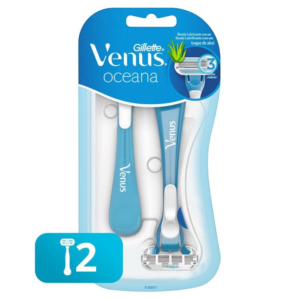Venus Oceana Maquina de Afeitar Desechable 3 Hojas con Aloe Mujer X2