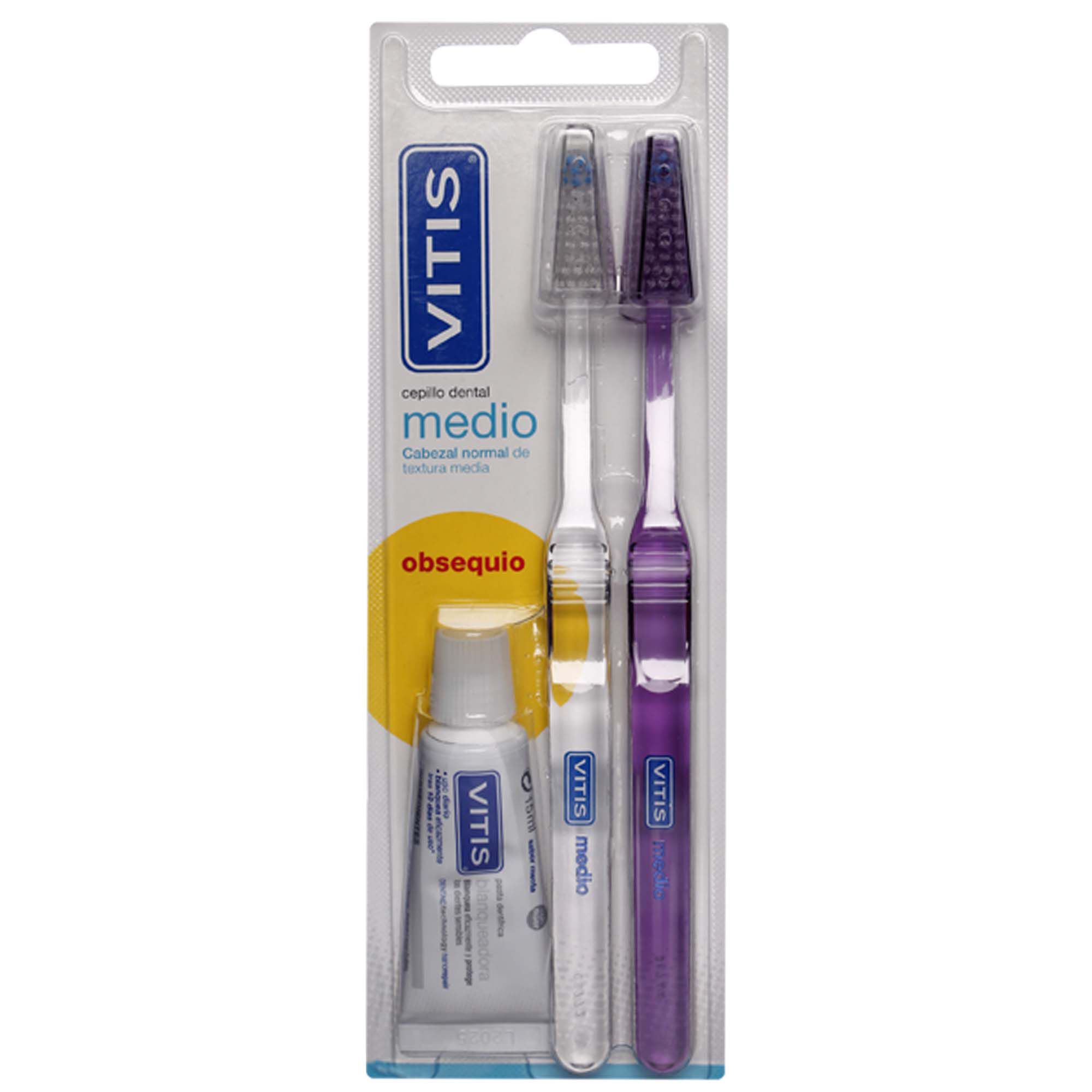 Pack Cepillo Dental Medio Duplo + Mini Pasta 15 mL