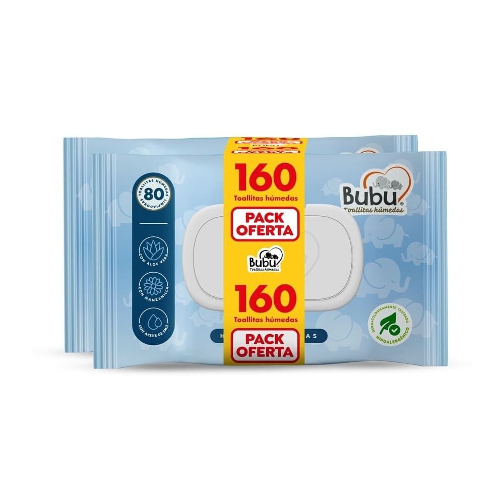 Toallitas húmedas premium con tapa 160 unidades