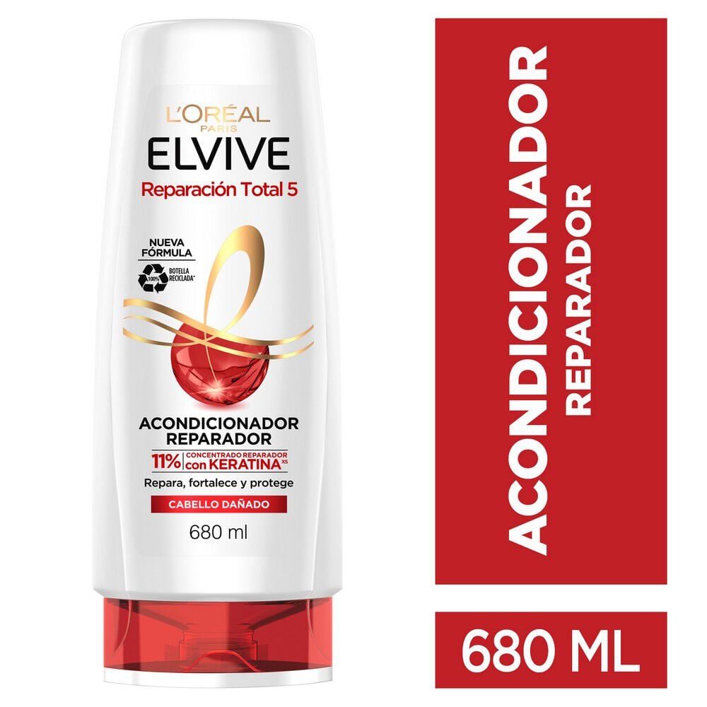 Acondicionador Reparacion Total 5 con Keratina Cabello Dañado 680 ml
