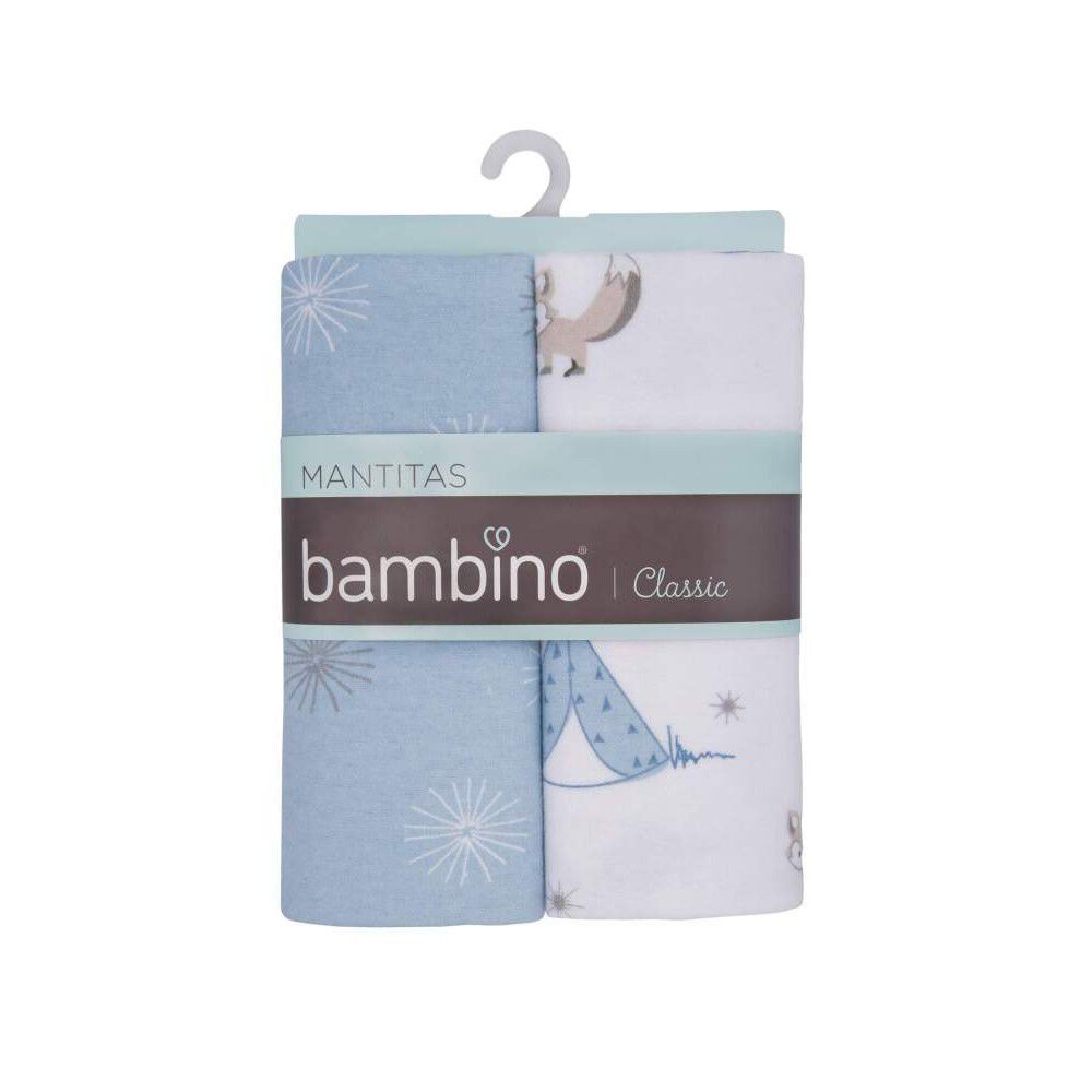 Pack 2 Mantitas Clasic Color Celeste 74x74 Cm