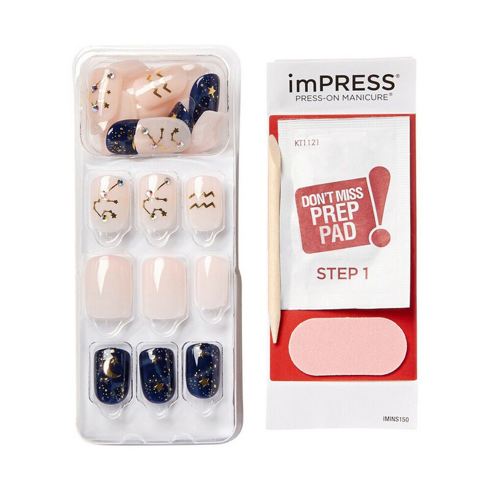 New-Impress-Colección-Zodiaco-Acuario-Press-On-Manicure-30-Unidades-imagen-2