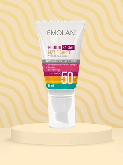 Fluido Facial Matificante FPS 50+ con Ácido Hialurónico 50ml.