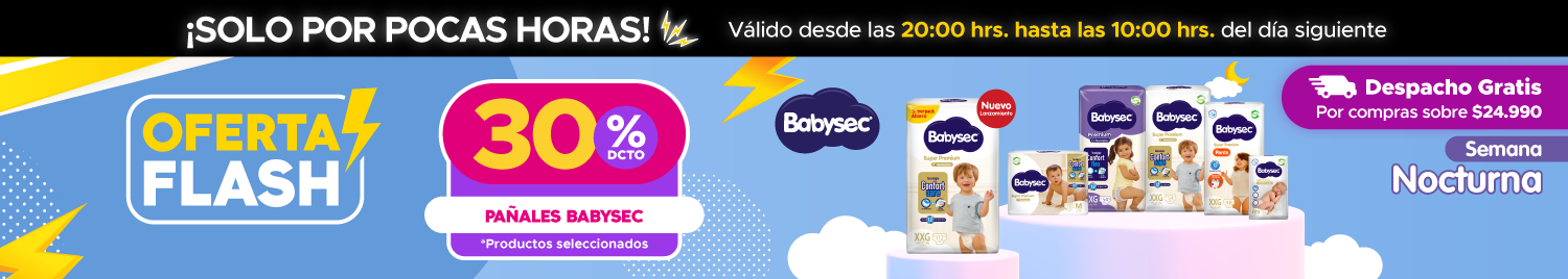 Oferta Flash Babysec en tiendas Maicao Chile