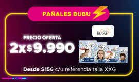 Oferta Flash Pañales Bubu en Cyber Ofertas