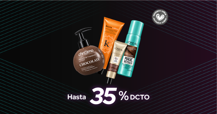 Tinturas y coloración capilar con hasta 35% de descuento