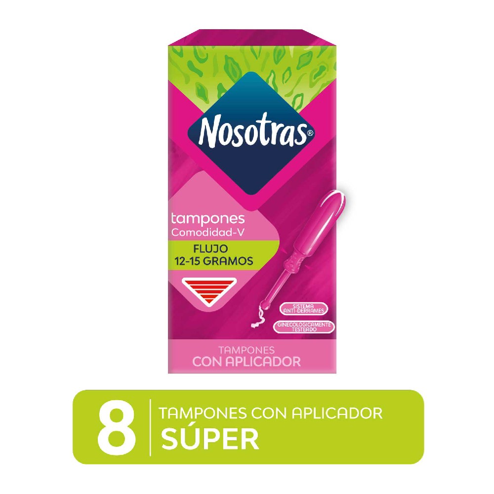 Tampón Super Plus con Aplicador Flujo Muy Intenso 8 Unidades