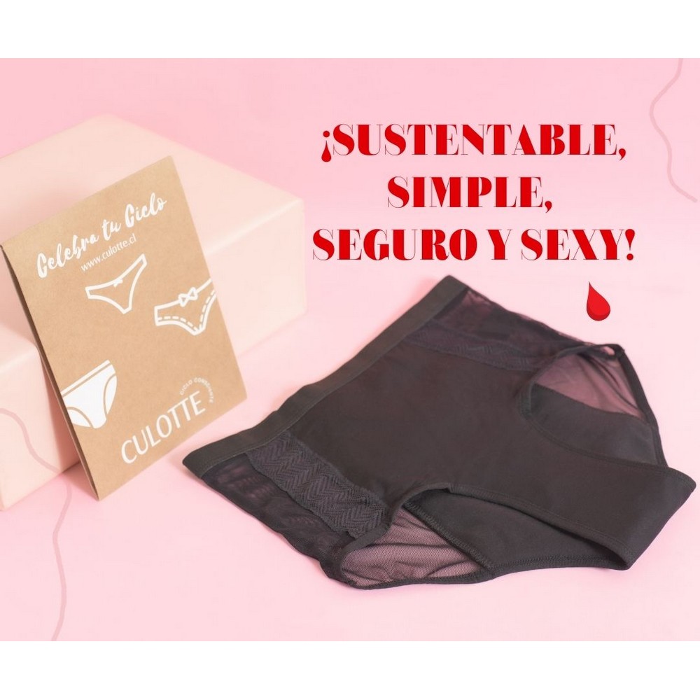 Calzón Menstrual Reutilizable Violeta Negro Talla XL