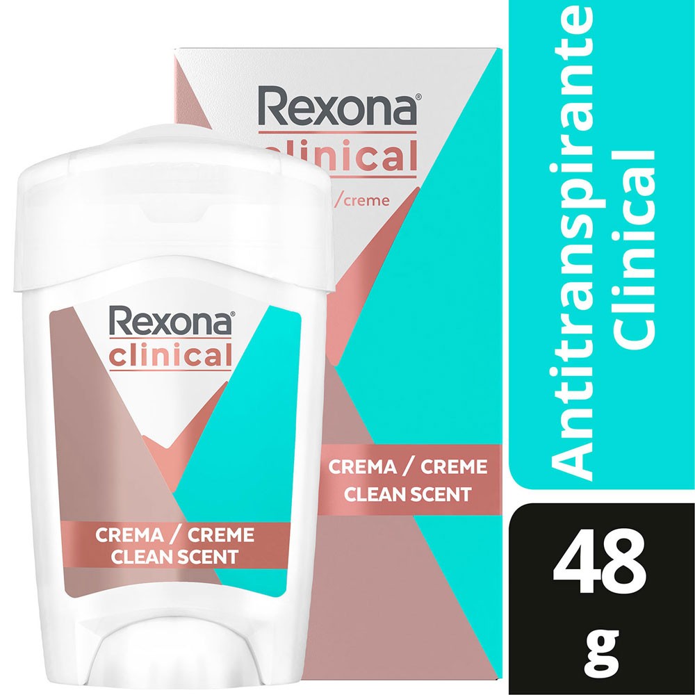 REXONA desodorante CLINICAL antitranspirante en crema para caballero 48 g